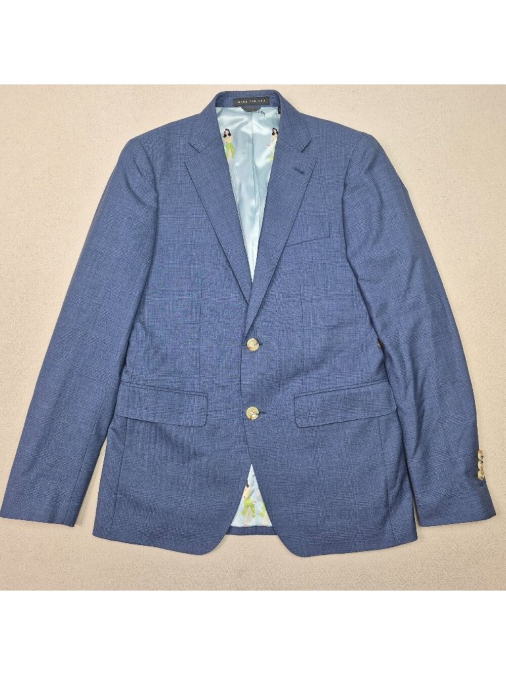 Indochino Made for You Men's Two Button Multi-Blue Subtle Plaid Blazer (see des)